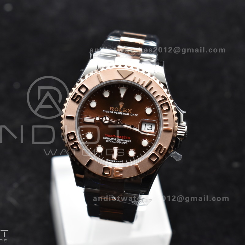 Yacht-Master RG 37mm 268621 CVSF 1:1 Best Edition Brown Dial 316L SS Case and Bracelet A2824